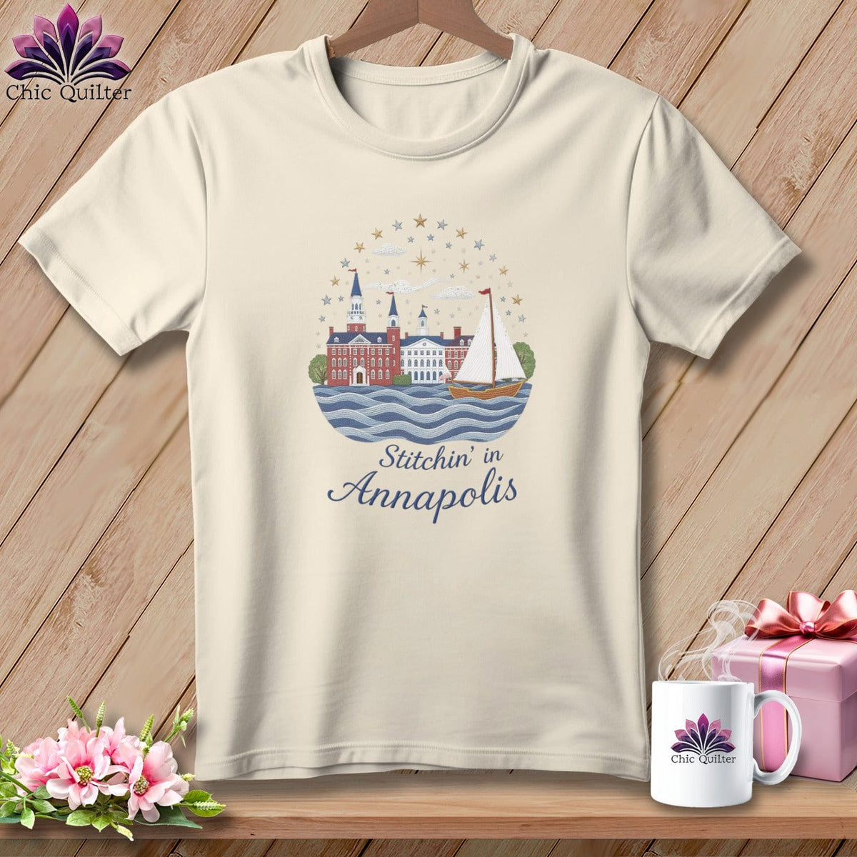 MyDesigns Physical Item S / Natural Stitchin' in Annapolis ~ Relaxed Fit Tee