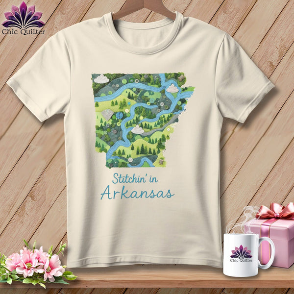 MyDesigns Physical Item S / Natural Stitchin' in Arkansas ~ Relaxed Fit Tee