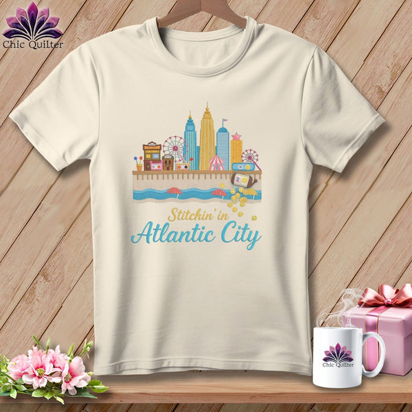 MyDesigns Physical Item S / Natural Stitchin' in Atlantic City ~ Relaxed Fit Tee