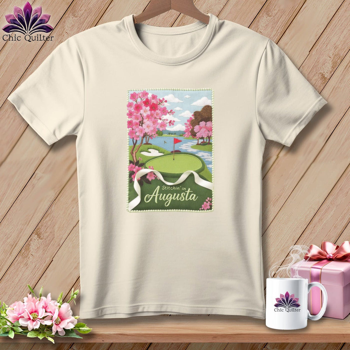MyDesigns Physical Item S / Natural Stitchin' in Augusta ~ Relaxed Fit Tee