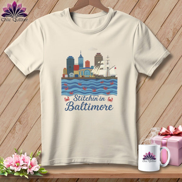MyDesigns Physical Item S / Natural Stitchin' in Baltimore ~ Relaxed Fit Tee