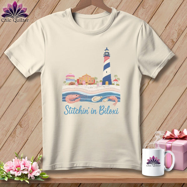 MyDesigns Physical Item S / Natural Stitchin' in Biloxi ~ Relaxed Fit Tee