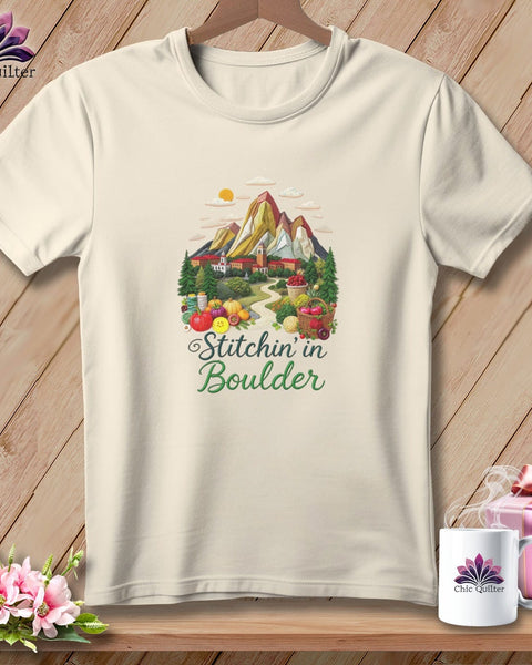 MyDesigns Physical Item S / Natural Stitchin' in Boulder ~ Relaxed Fit Tee