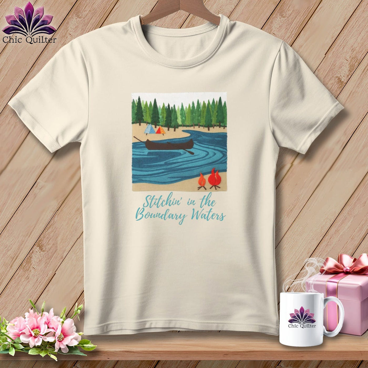 MyDesigns Physical Item S / Natural Stitchin' in Boundary Waters ~ Relaxed Fit Tee