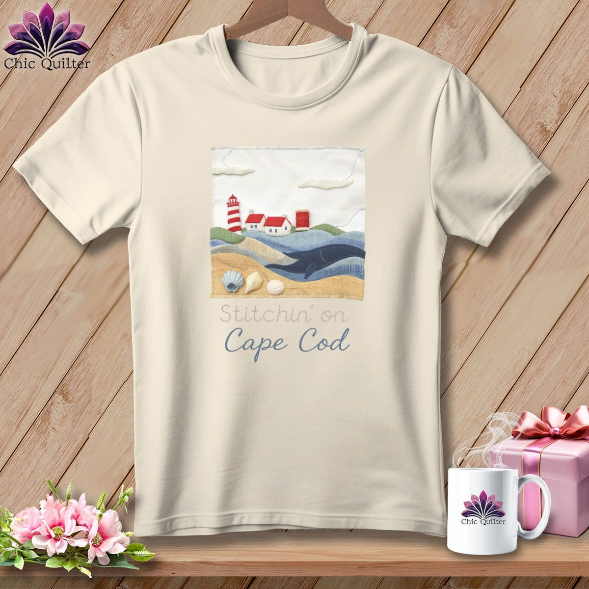 MyDesigns Physical Item S / Natural Stitchin' in Cape Cod ~ Relaxed Fit Tee