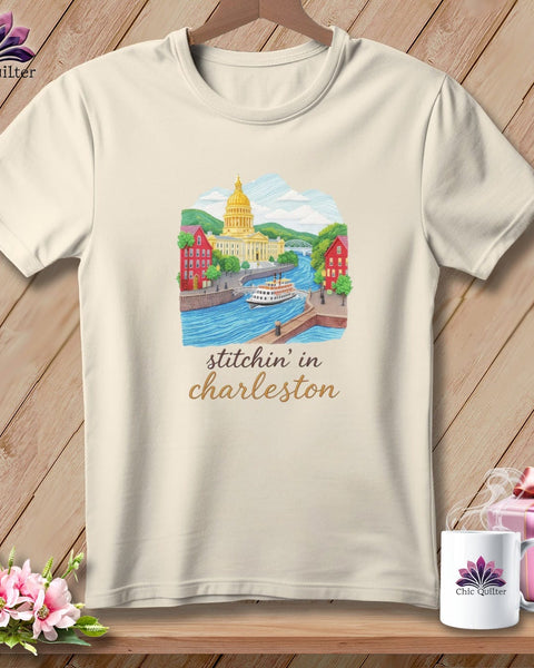MyDesigns Physical Item S / Natural Stitchin' in Charleston ~ Relaxed Fit Tee
