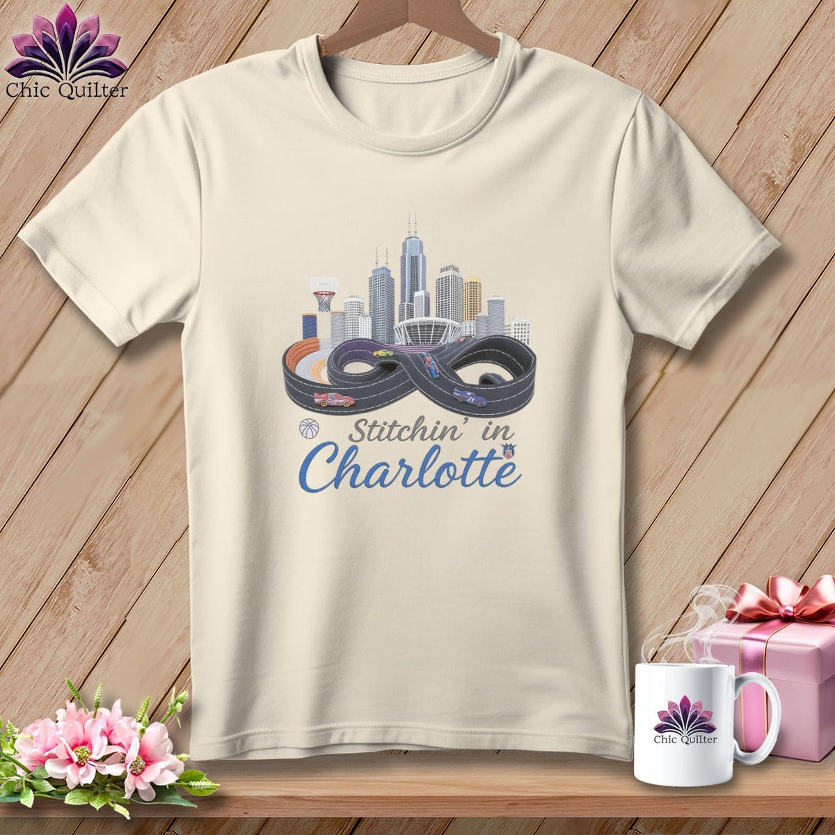 MyDesigns Physical Item S / Natural Stitchin' in Charlotte ~ Relaxed Fit Tee