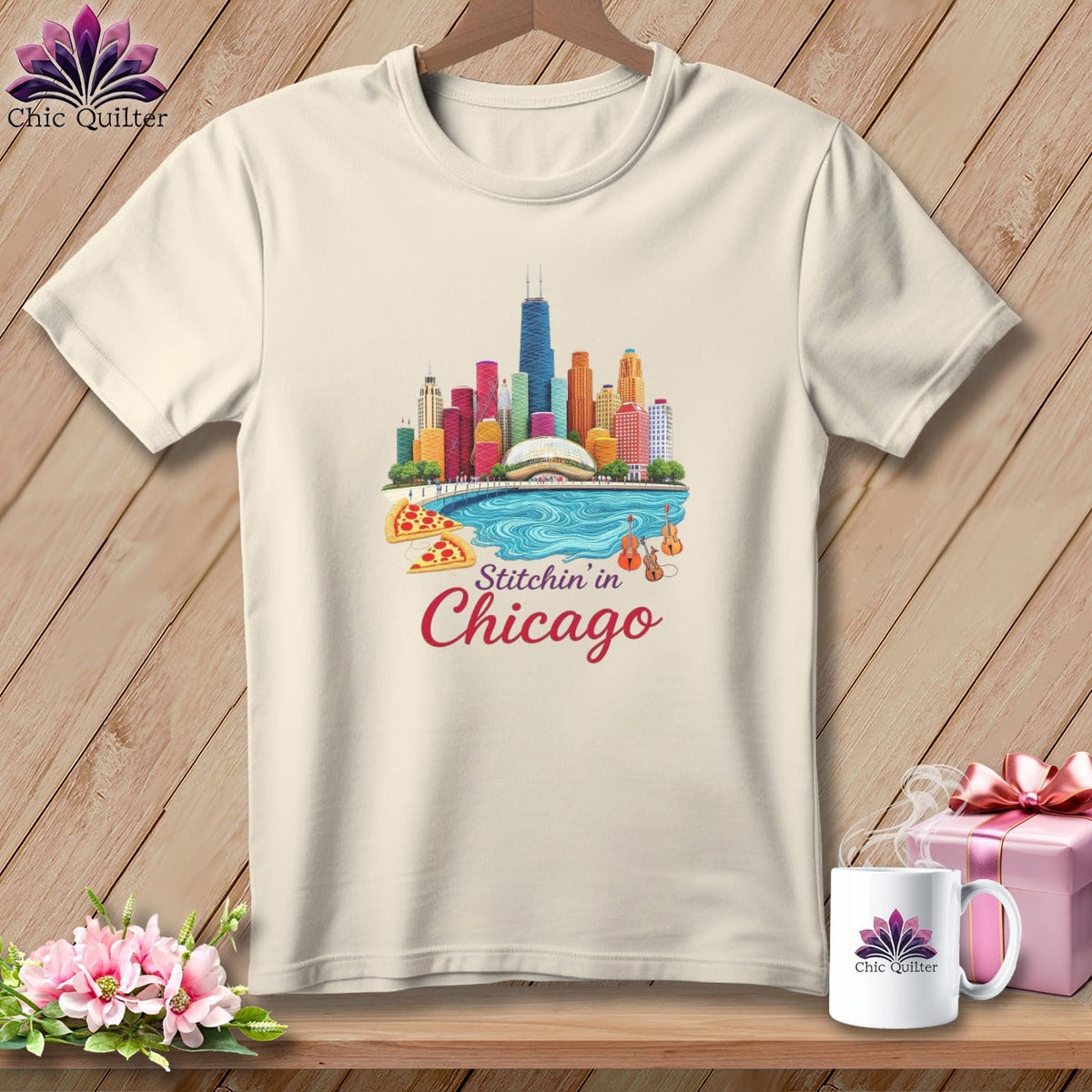 MyDesigns Physical Item S / Natural Stitchin' in Chicago ~ Relaxed Fit Tee