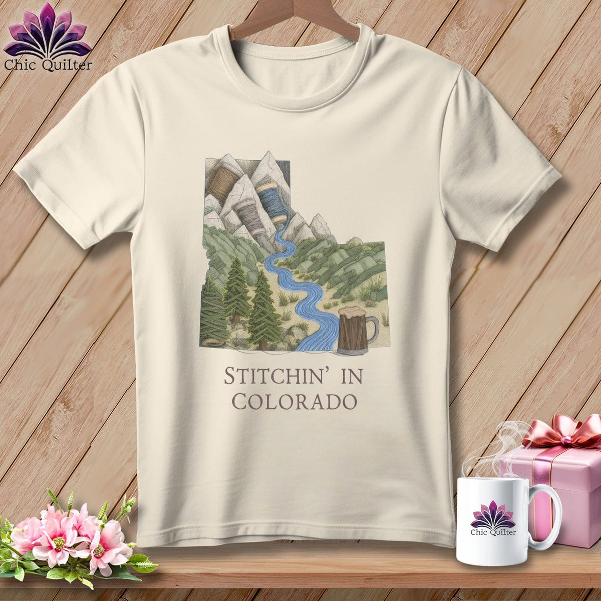 MyDesigns Physical Item S / Natural Stitchin' in Colorado ~ Relaxed Fit Tee