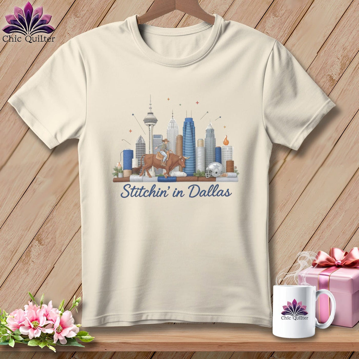 MyDesigns Physical Item S / Natural Stitchin' in Dallas ~ Relaxed Fit Tee