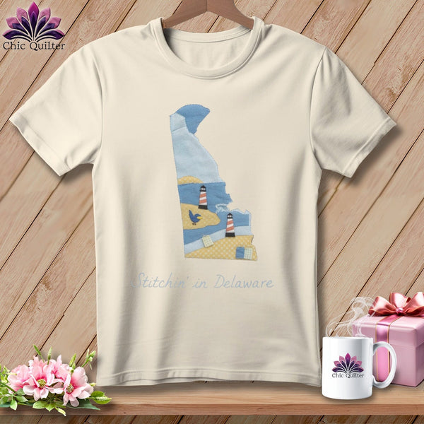 MyDesigns Physical Item S / Natural Stitchin' in Delaware ~ Relaxed Fit Tee