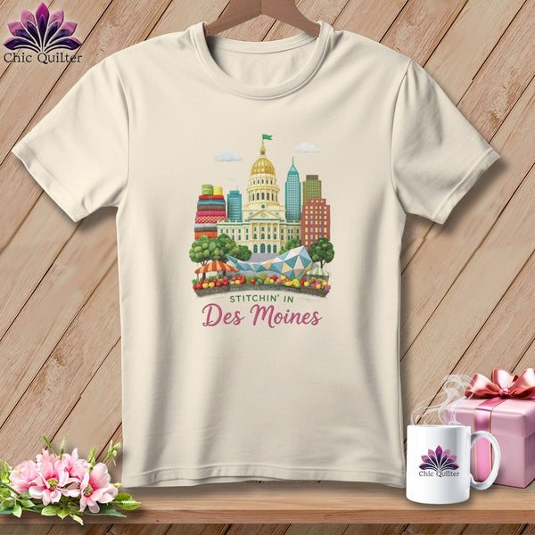 MyDesigns Physical Item S / Natural Stitchin' in Des Moines ~ Relaxed Fit Tee