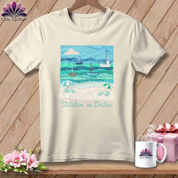 MyDesigns Physical Item S / Natural Stitchin' in Destin ~ Relaxed Fit Tee