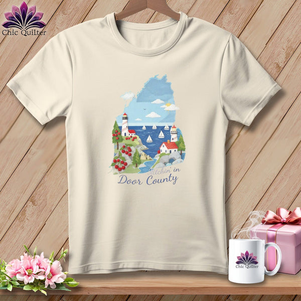 MyDesigns Physical Item S / Natural Stitchin' in Door County ~ Relaxed Fit Tee