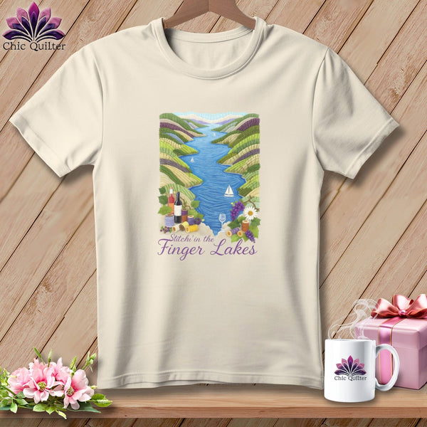 MyDesigns Physical Item S / Natural Stitchin' in Finger Lakes ~ Relaxed Fit Tee