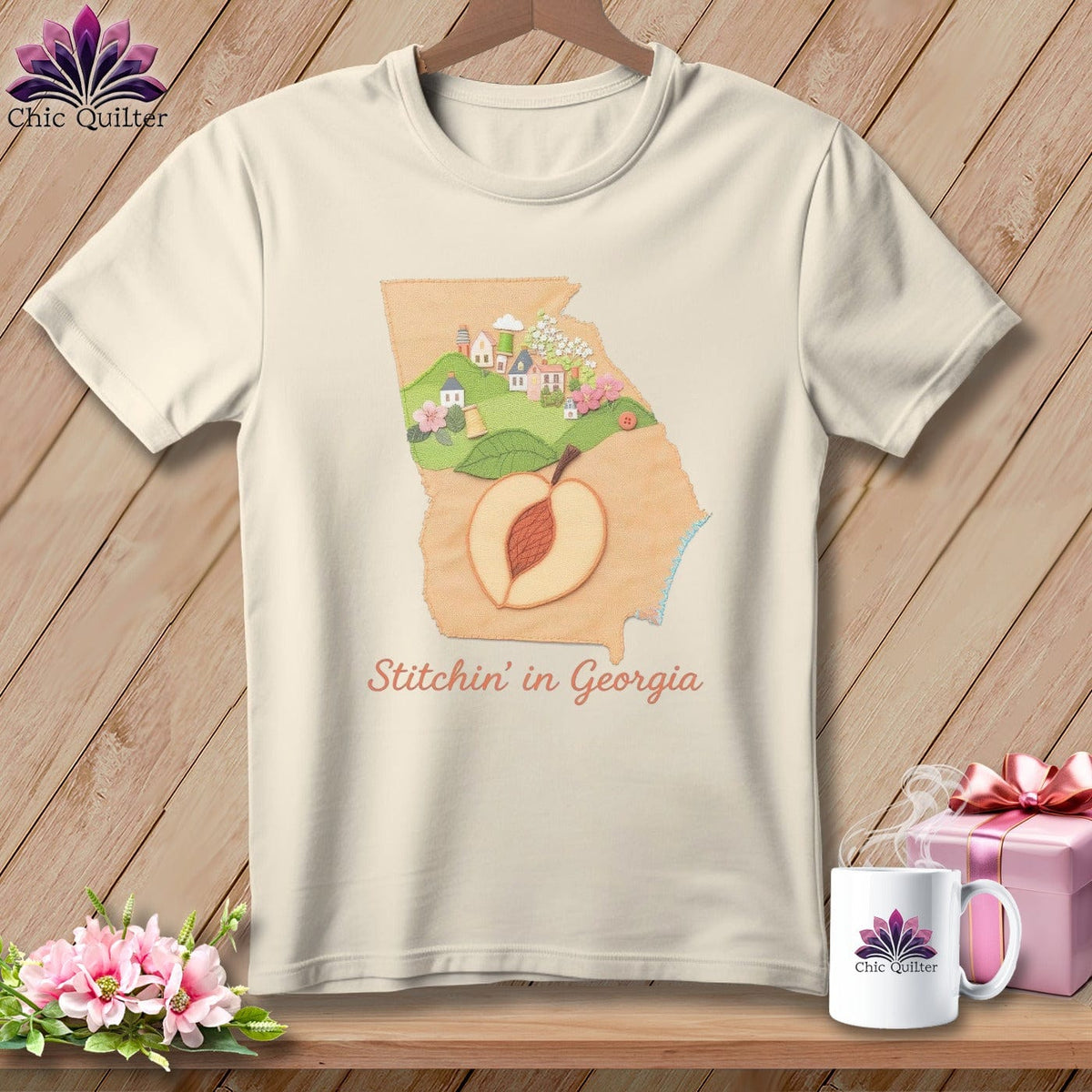 MyDesigns Physical Item S / Natural Stitchin' in Georgia ~ Relaxed Fit Tee