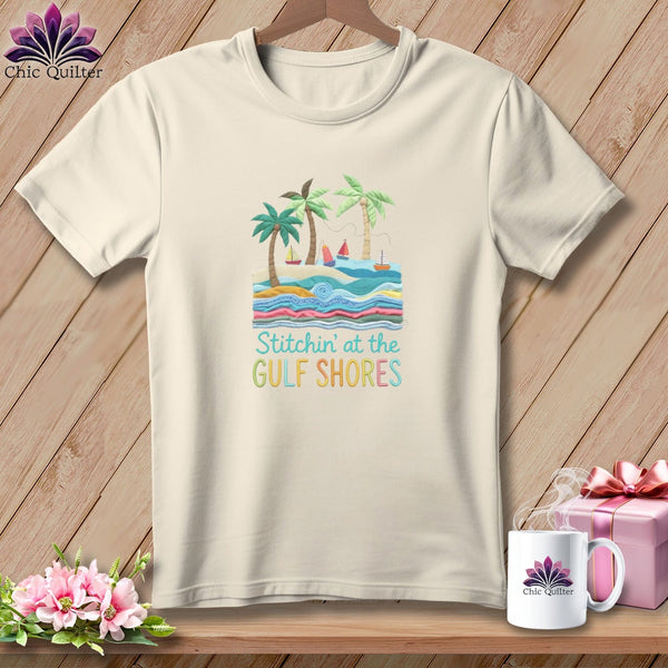 MyDesigns Physical Item S / Natural Stitchin' in Gulf Shores ~ Relaxed Fit Tee