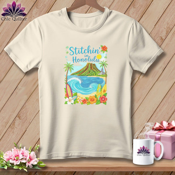 MyDesigns Physical Item S / Natural Stitchin' in Honolulu ~ Relaxed Fit Tee
