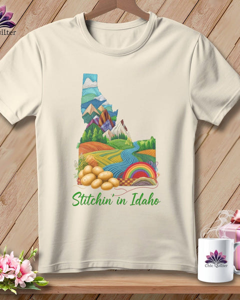MyDesigns Physical Item S / Natural Stitchin' in Idaho ~ Relaxed Fit Tee