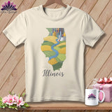 MyDesigns Physical Item S / Natural Stitchin' in Illinois ~ Relaxed Fit Tee