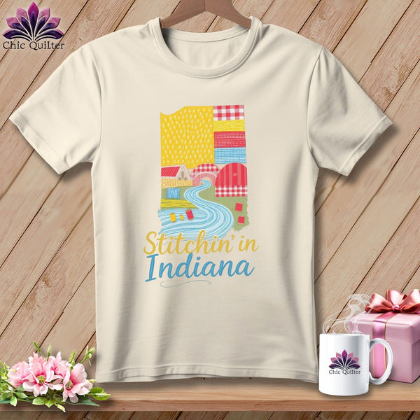 MyDesigns Physical Item S / Natural Stitchin' in Indiana ~ Relaxed Fit Tee