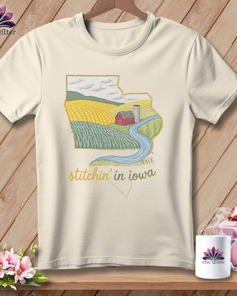 MyDesigns Physical Item S / Natural Stitchin' in Iowa ~ Relaxed Fit Tee