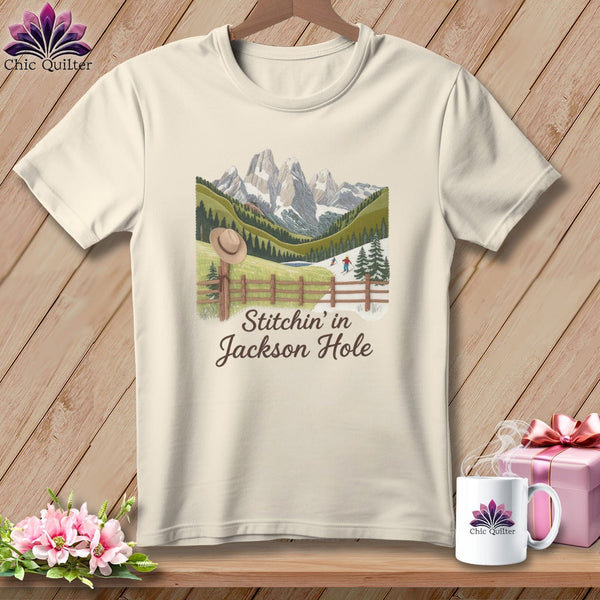 MyDesigns Physical Item S / Natural Stitchin' in Jackson Hole ~ Relaxed Fit Tee