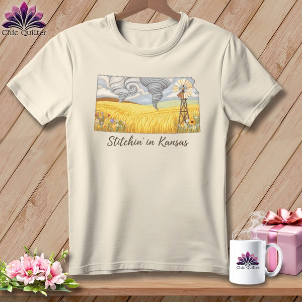 MyDesigns Physical Item S / Natural Stitchin' in Kansas ~ Relaxed Fit Tee