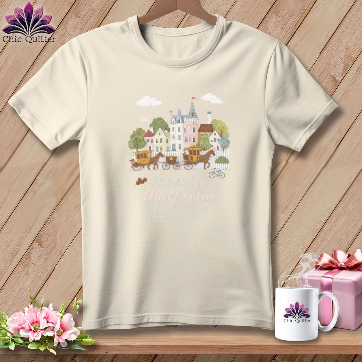 MyDesigns Physical Item S / Natural Stitchin' in Mackinac Island ~ Relaxed Fit Tee