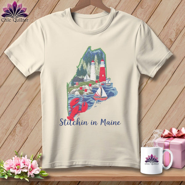 MyDesigns Physical Item S / Natural Stitchin' in Maine ~ Relaxed Fit Tee