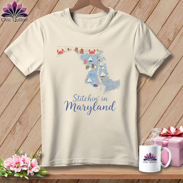 MyDesigns Physical Item S / Natural Stitchin' in Maryland ~ Relaxed Fit Tee
