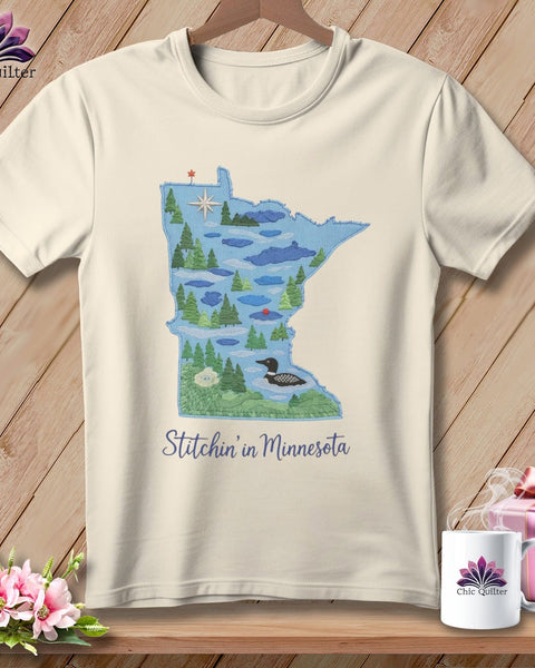MyDesigns Physical Item S / Natural Stitchin' in Minnesota ~ Relaxed Fit Tee