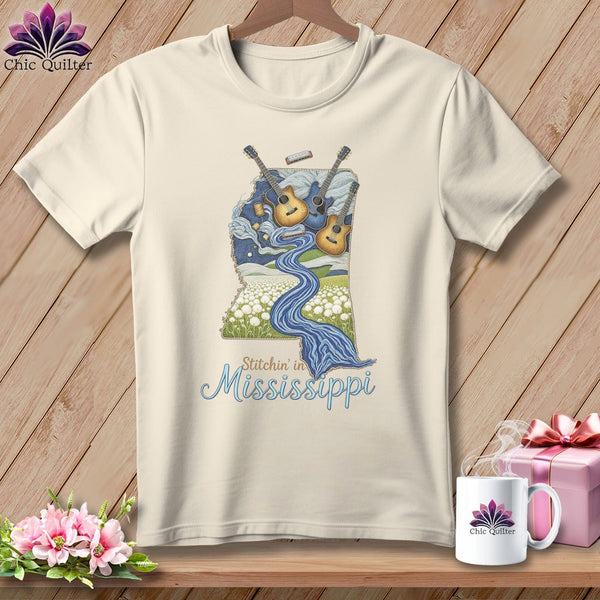 MyDesigns Physical Item S / Natural Stitchin' in Mississippi ~ Relaxed Fit Tee
