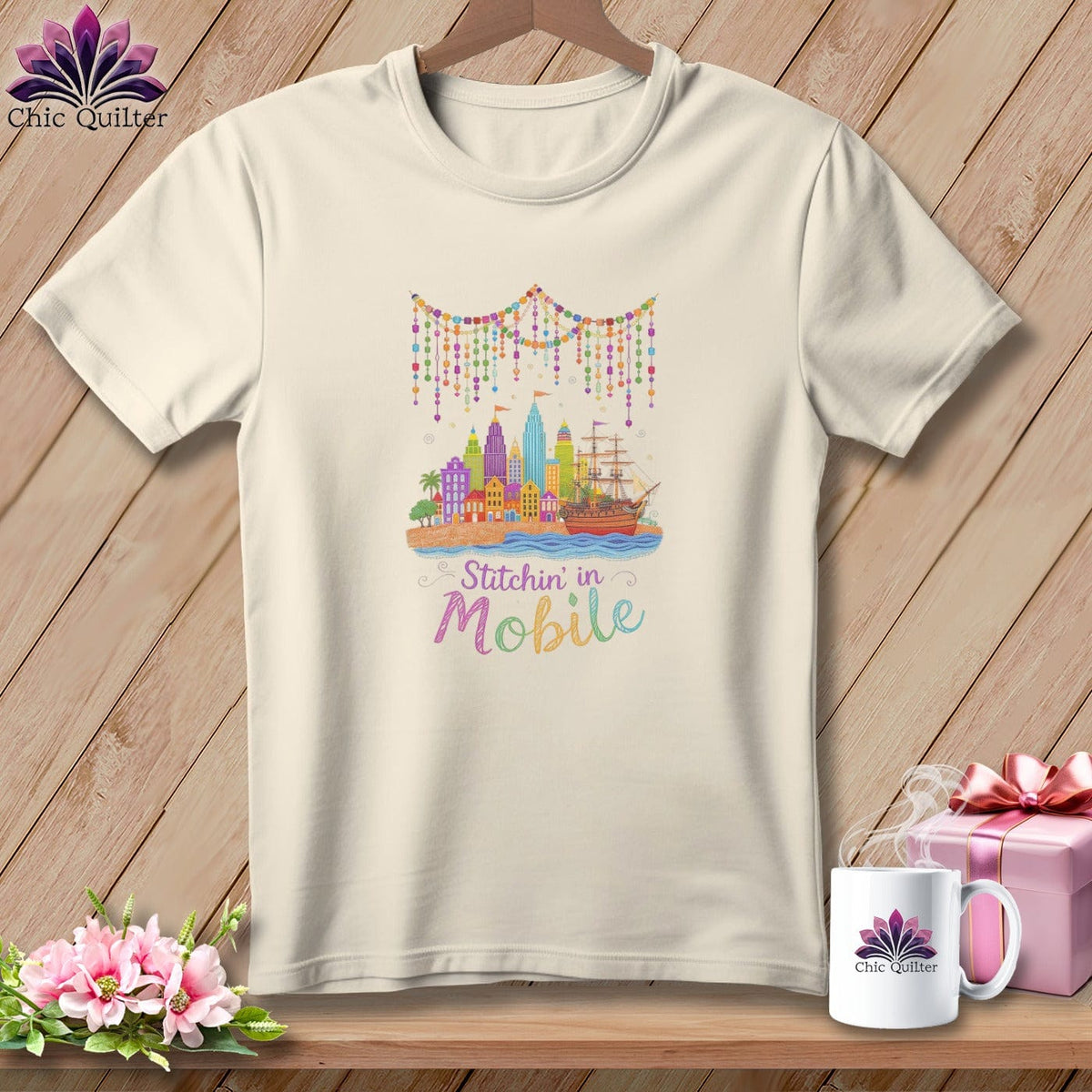 MyDesigns Physical Item S / Natural Stitchin' in Mobile ~ Relaxed Fit Tee
