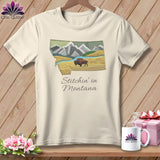 MyDesigns Physical Item S / Natural Stitchin' in Montana ~ Relaxed Fit Tee