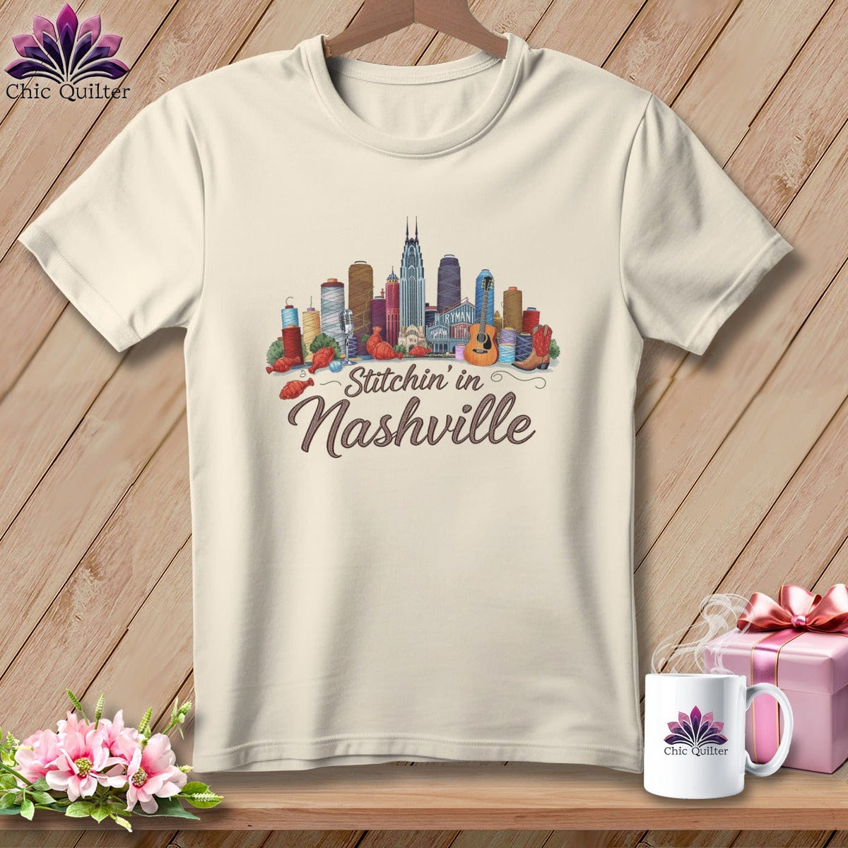 MyDesigns Physical Item S / Natural Stitchin' in Nashville ~ Relaxed Fit Tee