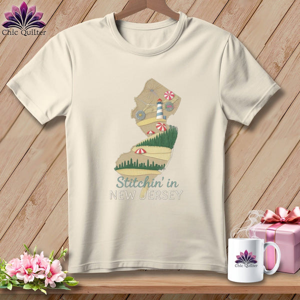 MyDesigns Physical Item S / Natural Stitchin' in New Jersey ~ Relaxed Fit Tee