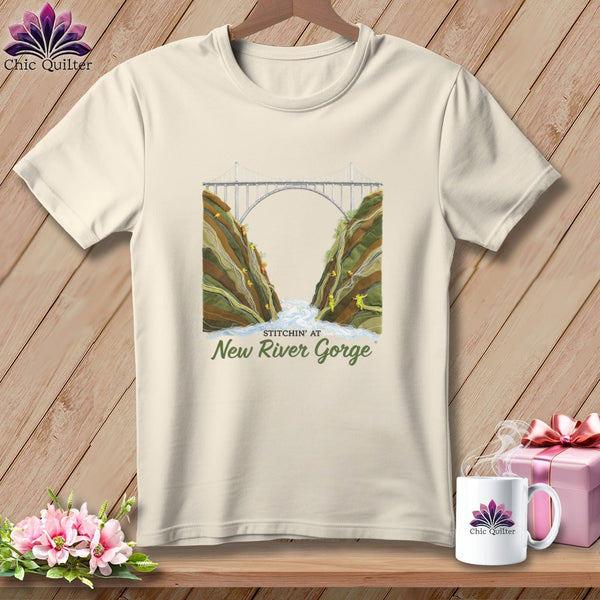 MyDesigns Physical Item S / Natural Stitchin' in New River Gorge ~ Relaxed Fit Tee