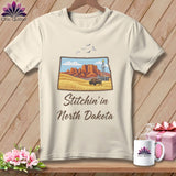 MyDesigns Physical Item S / Natural Stitchin' in North Dakota ~ Relaxed Fit Tee
