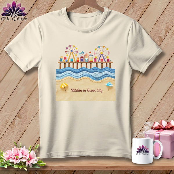 MyDesigns Physical Item S / Natural Stitchin' in Ocean City ~ Relaxed Fit Tee