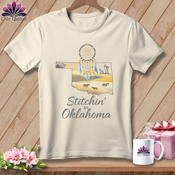 MyDesigns Physical Item S / Natural Stitchin' in Oklahoma ~ Relaxed Fit Tee