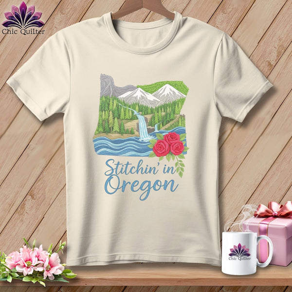 MyDesigns Physical Item S / Natural Stitchin' in Oregon ~ Relaxed Fit Tee