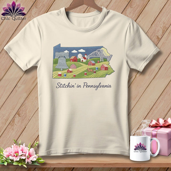 MyDesigns Physical Item S / Natural Stitchin' in Pennsylvania ~ Relaxed Fit Tee
