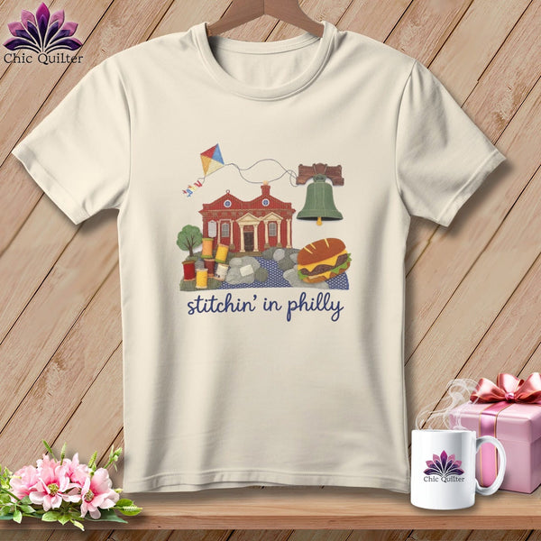 MyDesigns Physical Item S / Natural Stitchin' in Philadelphia ~ Relaxed Fit Tee