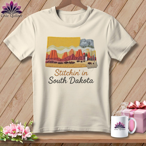 MyDesigns Physical Item S / Natural Stitchin' in South Dakota ~ Relaxed Fit Tee