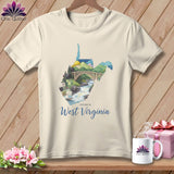 MyDesigns Physical Item S / Natural Stitchin' in West Virginia ~ Relaxed Fit Tee
