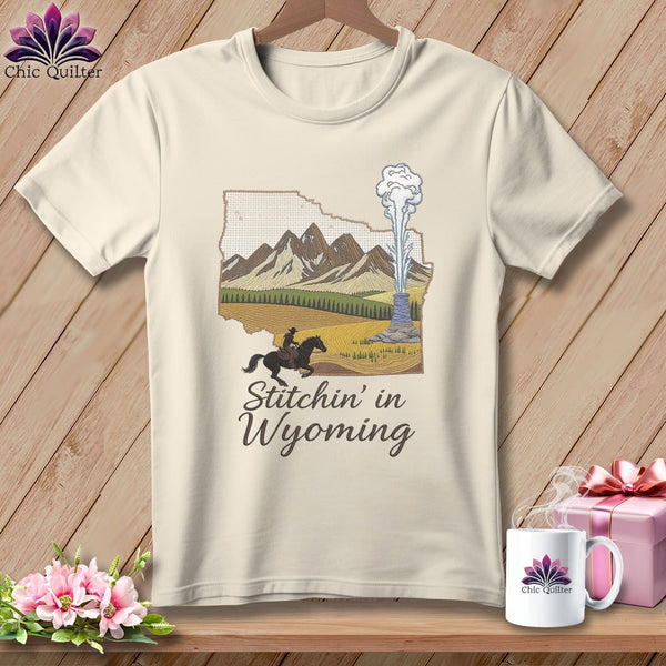 MyDesigns Physical Item S / Natural Stitchin' in Wyoming ~ Relaxed Fit Tee