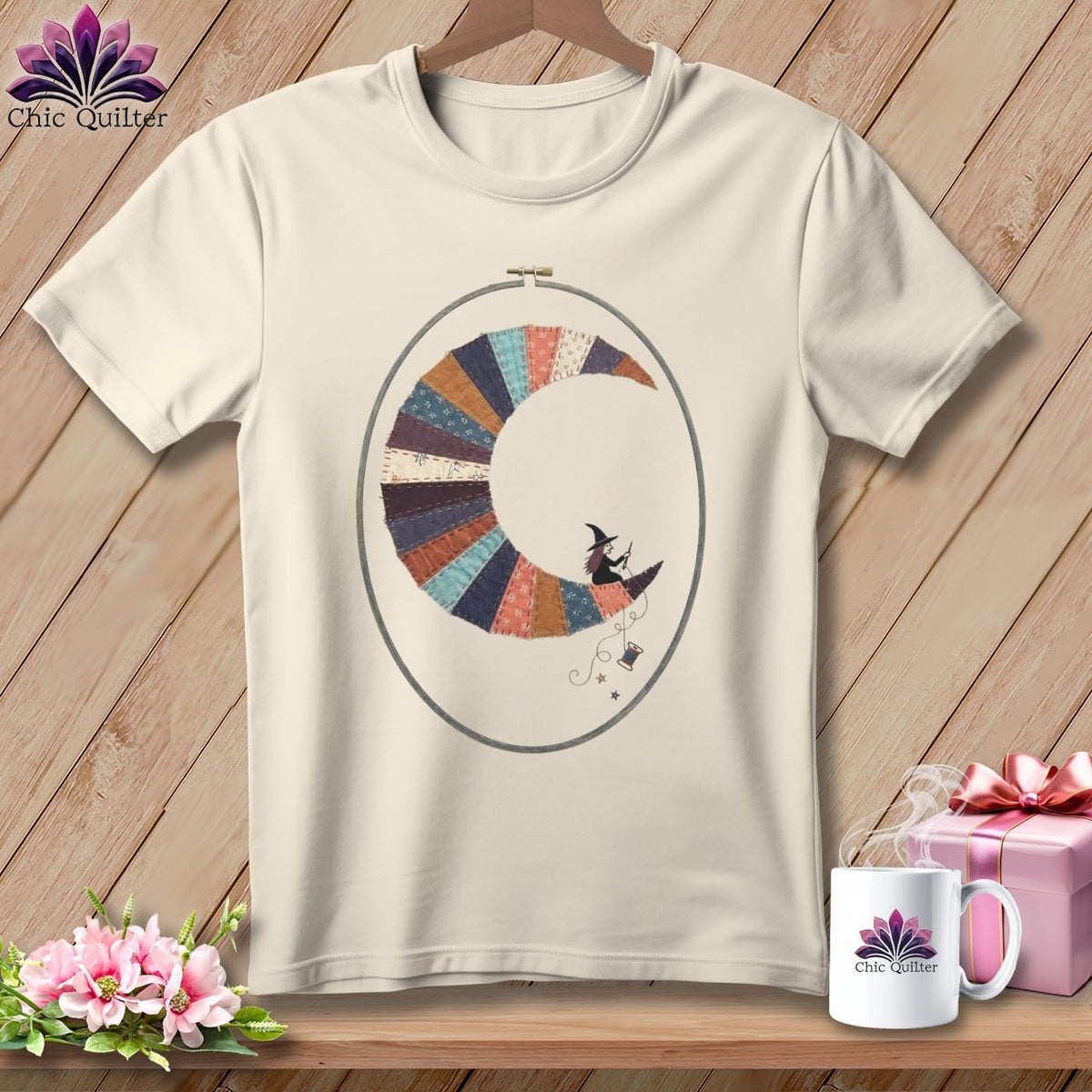 MyDesigns Physical Item S / Natural Stitching the Moon ~ Relaxed Fit Tee