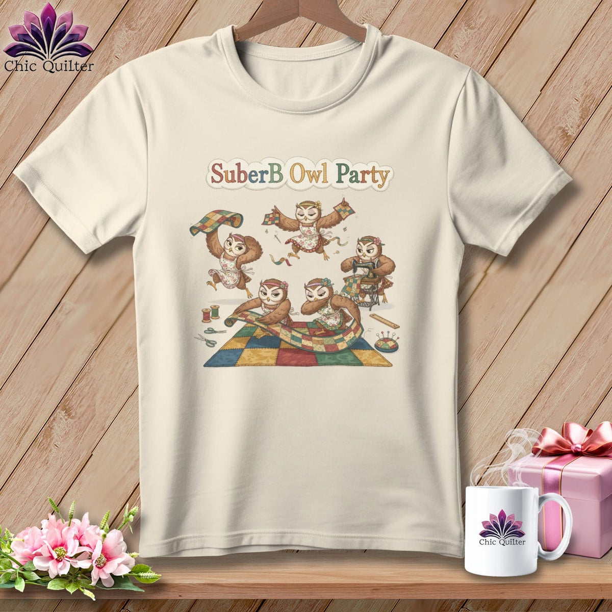 MyDesigns Physical Item S / Natural SupberB Owl Party Win ~ Relaxed Fit Tee
