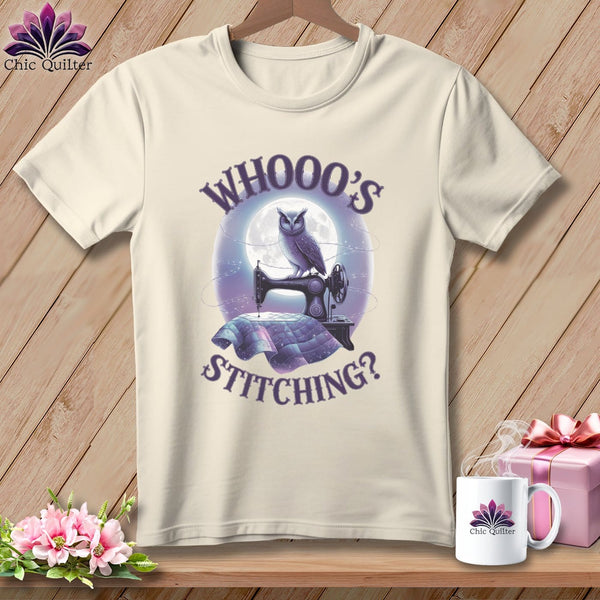 MyDesigns Physical Item S / Natural Whooos Stitching ~ Relaxed Fit Tee